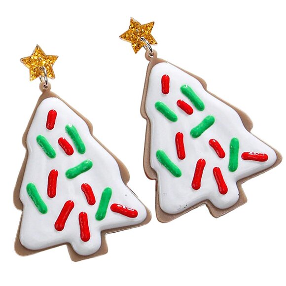 Cute Christmas Cookie with Sprinkles Earrings 16A2 - Picture 2 of 5